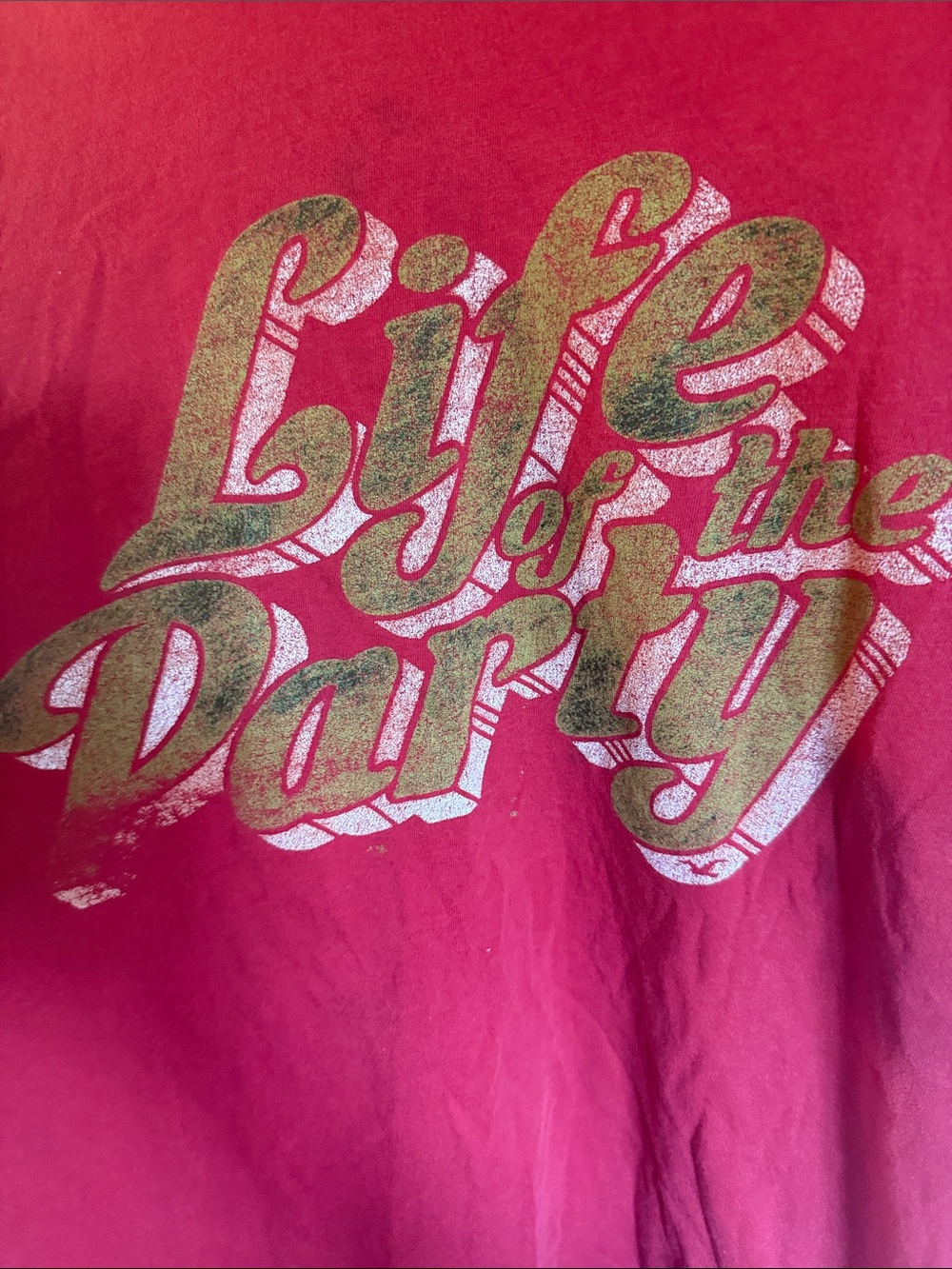 Vintage red  'Life of the Party' Graphic Tee